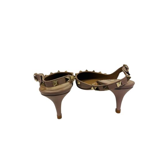 VALENTINO Pink Leather Rockstud Slingback Pointed Toe Pump Heels Size EU 39 US 9 - Picture 6 of 7